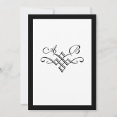 Moderne Monogram Trouwuitnodiging in Wit Kaart (Achterkant)