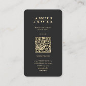 Moderne Monogram Tuinbouw Zwart Goud Visitekaartje (Achterkant)