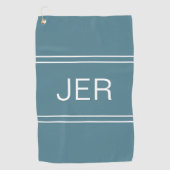 Moderne Monogram Turquoise Golfer Sports Pro Golfhanddoek (Voorkant)