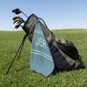 Moderne Monogram Turquoise Golfer Sports Pro Golfhanddoek