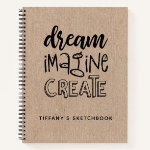 Moderne monogram Typografie Artist Sketchbook Name Notitieboek