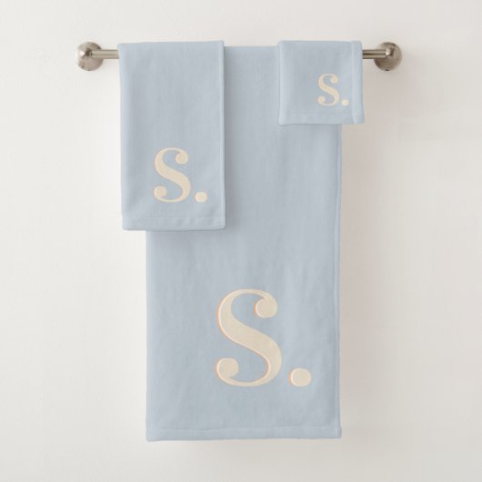 Moderne monogram typografie blauw bad handdoek (Insitu)