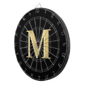Moderne monogram typografie goud zwart dartbord (Voorkant Rechts)