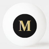 Moderne monogram typografie goud zwart pingpongbal (Achterkant)