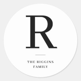 Moderne Monogram vakantie Ronde Sticker