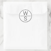 Moderne monogram van twee beginletters ronde sticker (Tas)