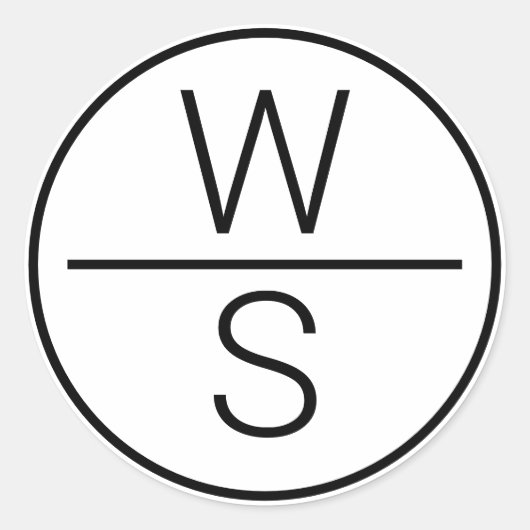 Moderne monogram van twee beginletters ronde sticker (Voorkant)