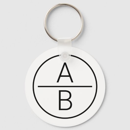 Moderne monogram van twee beginletters sleutelhanger (Voorkant)