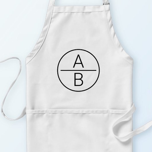 Moderne monogram van twee initielen standaard schort