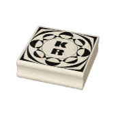 Moderne Monogram Verticale Initiaal Kunststempel Rubberstempel (Stempel)