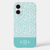 Moderne monogram voor afdrukken in Mint en Aqua Le Case-Mate iPhone Case (Achterkant)