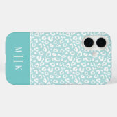 Moderne monogram voor afdrukken in Mint en Aqua Le Case-Mate iPhone Case (Achterkant (horizontaal))