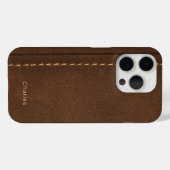 Moderne monogram voor hem Faux Leather Case-Mate iPhone Case (Achterkant (horizontaal))