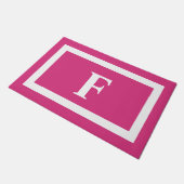 Moderne Monogram voor Hot Pink- en Witte Gezinnen Deurmat (Schuin)
