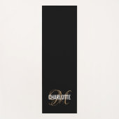 Moderne monogram voor zwart en goud, naam yoga mat (Voorkant)