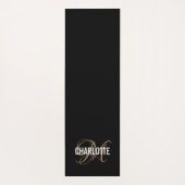 Moderne monogram voor zwart en goud, naam yoga mat (Achterkant)
