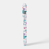 Moderne monogram Waterverf vogels en bloemen iPhone Hoesje (Linkerkant)