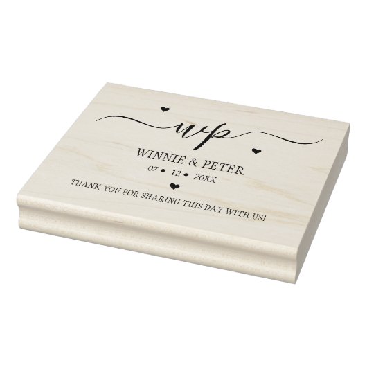 Moderne Monogram Weddenschap Rubberstempel (Stempel)