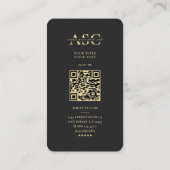 Moderne Monogram Wetenschapper Zwart Goud Visitekaartje (Achterkant)