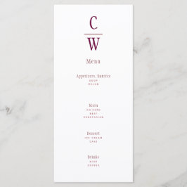Moderne Monogram Wijn Bruiloft Menu