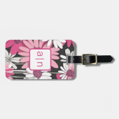 Moderne Monogram Wilde Bloemen Bagage Label (Voorkant horizontaal)