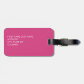 Moderne Monogram Wilde Bloemen Bagage Label (Achterkant horizontaal)