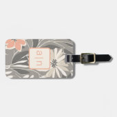 Moderne Monogram Wilde Bloemen Bagagielabel Bagagelabel (Voorkant horizontaal)