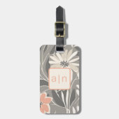 Moderne Monogram Wilde Bloemen Bagagielabel Bagagelabel (Voorkant verticaal)