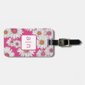 Moderne Monogram Wilde Bloemen Bagagielabel Bagagelabel (Voorkant horizontaal)