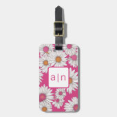 Moderne Monogram Wilde Bloemen Bagagielabel Bagagelabel (Voorkant verticaal)
