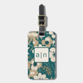 Moderne Monogram Wilde Bloemen Bagagielabel Bagagelabel (Voorkant verticaal)