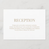 Moderne Monogram Wit Goud Bruiloft Receptie Informatiekaartje (Voorkant)