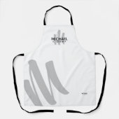 moderne monogram, wit schort (Voorkant)