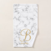 Moderne monogram witte marmer monogram met gemarme bad handdoek (Handdoek)
