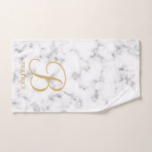 Moderne monogram witte marmer monogram met gemarme bad handdoek (Handdoek)