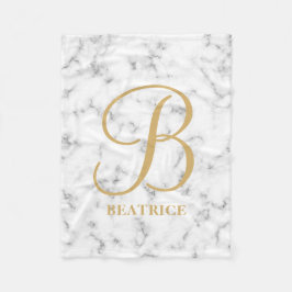 Moderne monogram witte marmer monogram met gemarme fleece deken