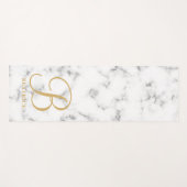 Moderne monogram witte marmer monogram met gemarme yogamat (Voorkant (horizontaal))
