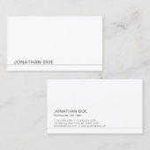 Moderne Monogram witte plaat Professionele Elegant Visitekaartje (Voorkant / Achterkant)