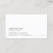 Moderne Monogram witte plaat Professionele Elegant Visitekaartje (Achterkant)