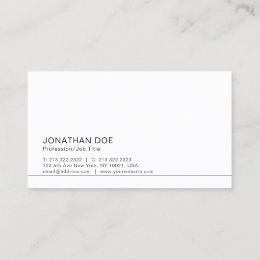 Moderne Monogram witte plaat Professionele Elegant Visitekaartje (Achterkant)