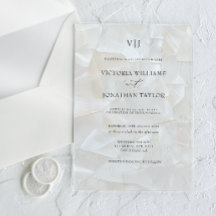 Moderne Monogram Witte Trouwdag