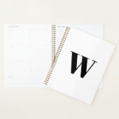 Moderne monogram witte zwarte aangepaste initiaal planner (Display)