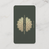 Moderne Monogram Yoga Instructeur Groen Goud Manda Visitekaartje (Voorkant)