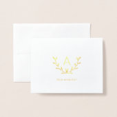 Moderne Monogram, Zakelijk Logo Goud Folie Kaart (Voorkant met envelop)