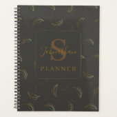 Moderne Monogram Zakelijk Zwart - Goud Planner (Voorkant)