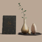 Moderne Monogram Zakelijk Zwart - Goud Planner