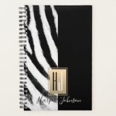 Moderne Monogram Zebra Print Planner (Voorkant)