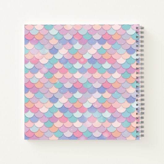 Moderne monogram  Zeemeermin Bleke roze ketting Notitieboek (Achterkant)