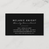 Moderne Monogram Zilveren Rand Minimalistisch Visitekaartje (Achterkant)