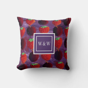 Moderne Monogram Zomerfruit Kussen